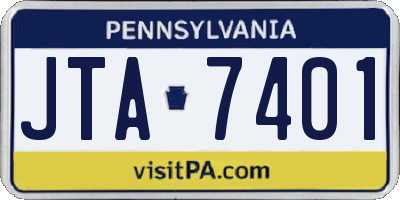 PA license plate JTA7401