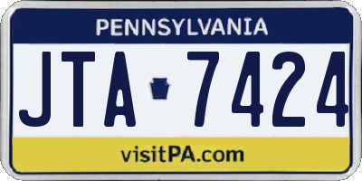 PA license plate JTA7424