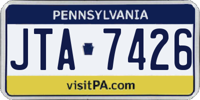 PA license plate JTA7426