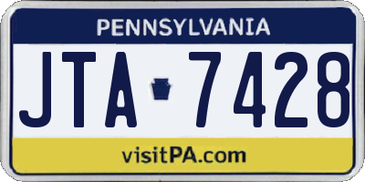 PA license plate JTA7428