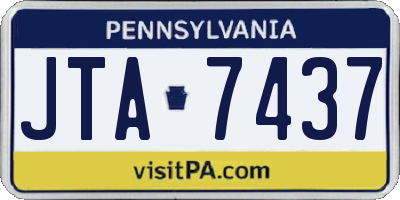 PA license plate JTA7437
