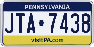 PA license plate JTA7438