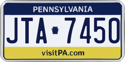 PA license plate JTA7450