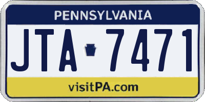 PA license plate JTA7471