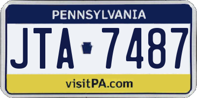 PA license plate JTA7487