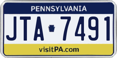 PA license plate JTA7491