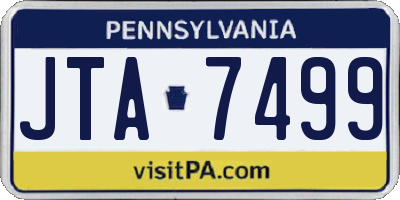 PA license plate JTA7499