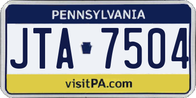 PA license plate JTA7504