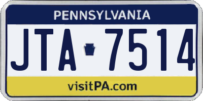 PA license plate JTA7514