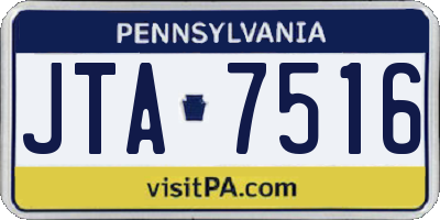 PA license plate JTA7516