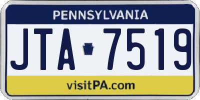 PA license plate JTA7519