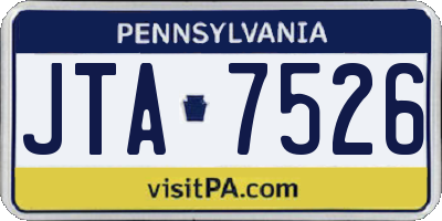 PA license plate JTA7526