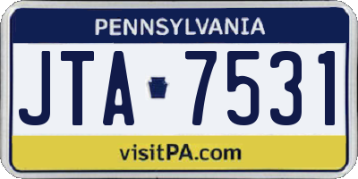 PA license plate JTA7531