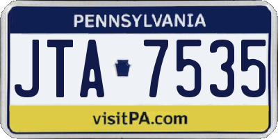 PA license plate JTA7535
