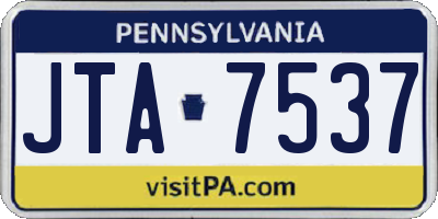 PA license plate JTA7537
