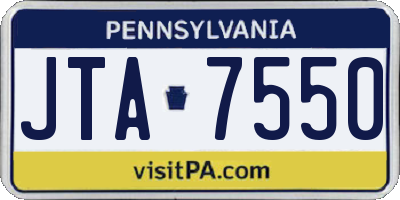 PA license plate JTA7550