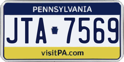 PA license plate JTA7569