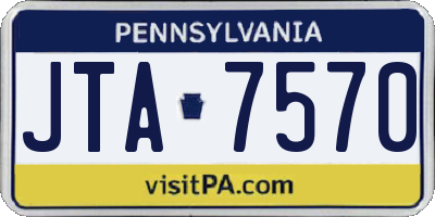 PA license plate JTA7570