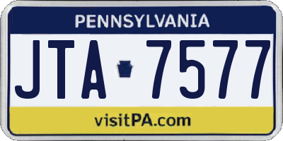 PA license plate JTA7577