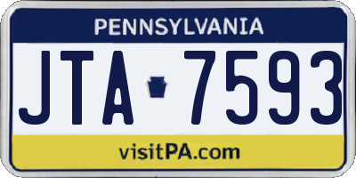 PA license plate JTA7593