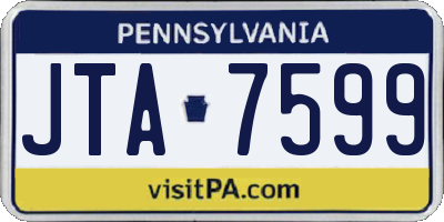 PA license plate JTA7599