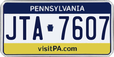 PA license plate JTA7607