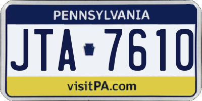 PA license plate JTA7610