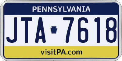 PA license plate JTA7618