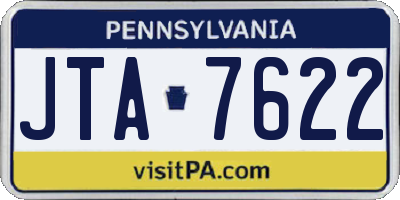 PA license plate JTA7622