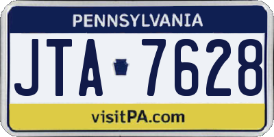 PA license plate JTA7628