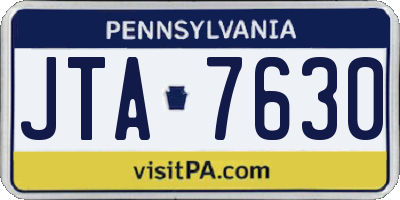 PA license plate JTA7630