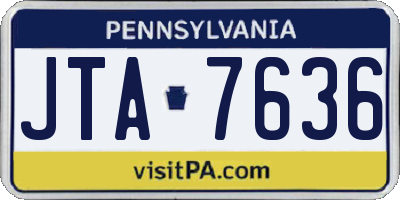 PA license plate JTA7636