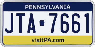 PA license plate JTA7661
