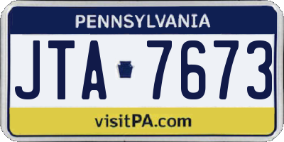 PA license plate JTA7673