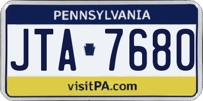 PA license plate JTA7680