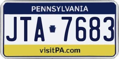 PA license plate JTA7683