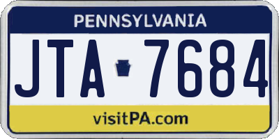 PA license plate JTA7684