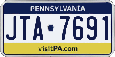 PA license plate JTA7691