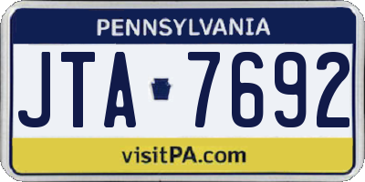 PA license plate JTA7692