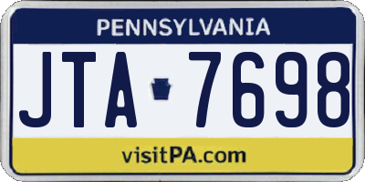 PA license plate JTA7698