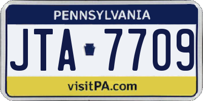 PA license plate JTA7709