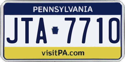 PA license plate JTA7710