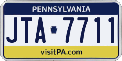 PA license plate JTA7711