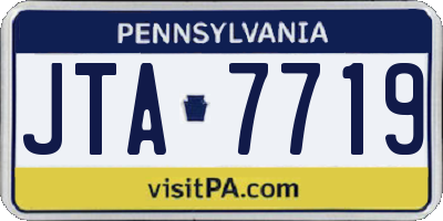 PA license plate JTA7719