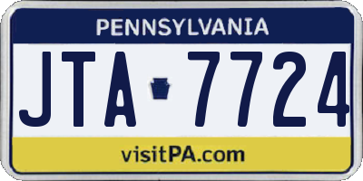 PA license plate JTA7724