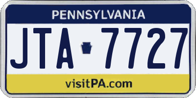 PA license plate JTA7727