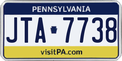 PA license plate JTA7738
