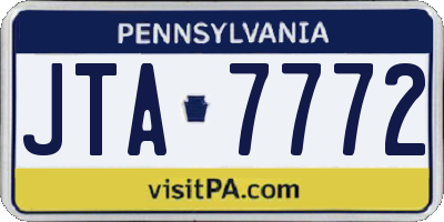 PA license plate JTA7772