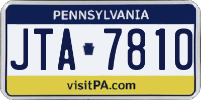 PA license plate JTA7810