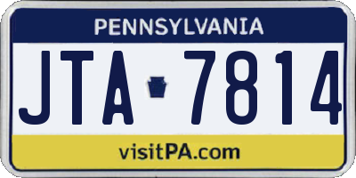 PA license plate JTA7814